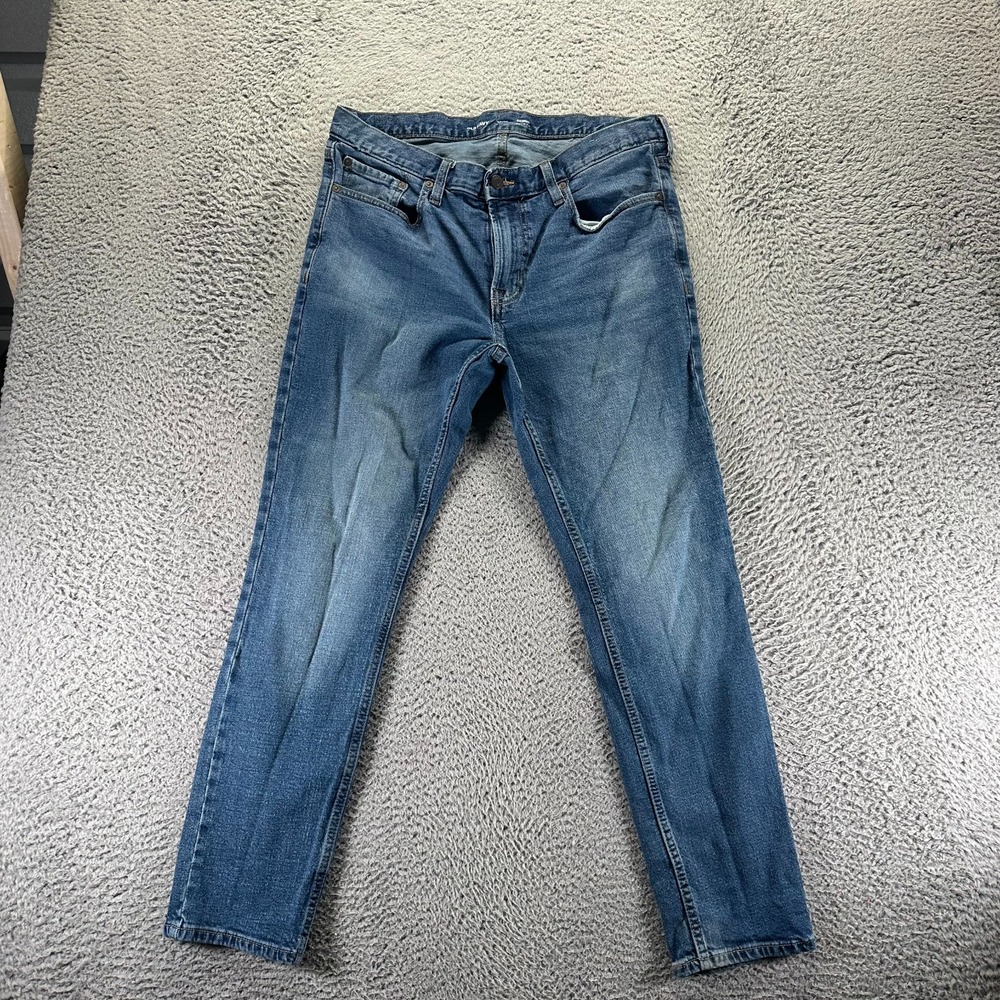 Old Navy Built-In Flex Jeans Mens 34x30 Blue Cotton Denim Skinny Faded Stretch